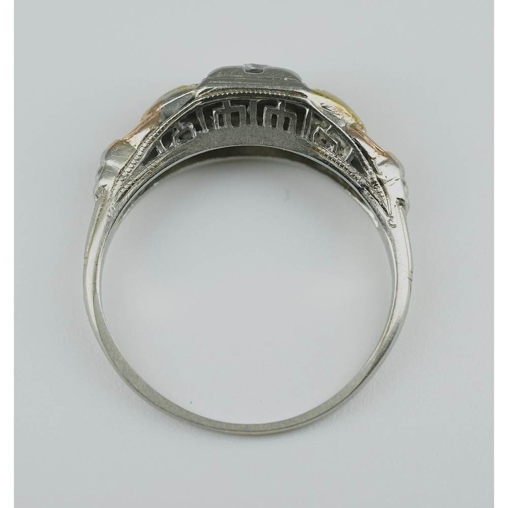 Antique 18k Solid Multi Colored Gold Filigree Eng… - image 8